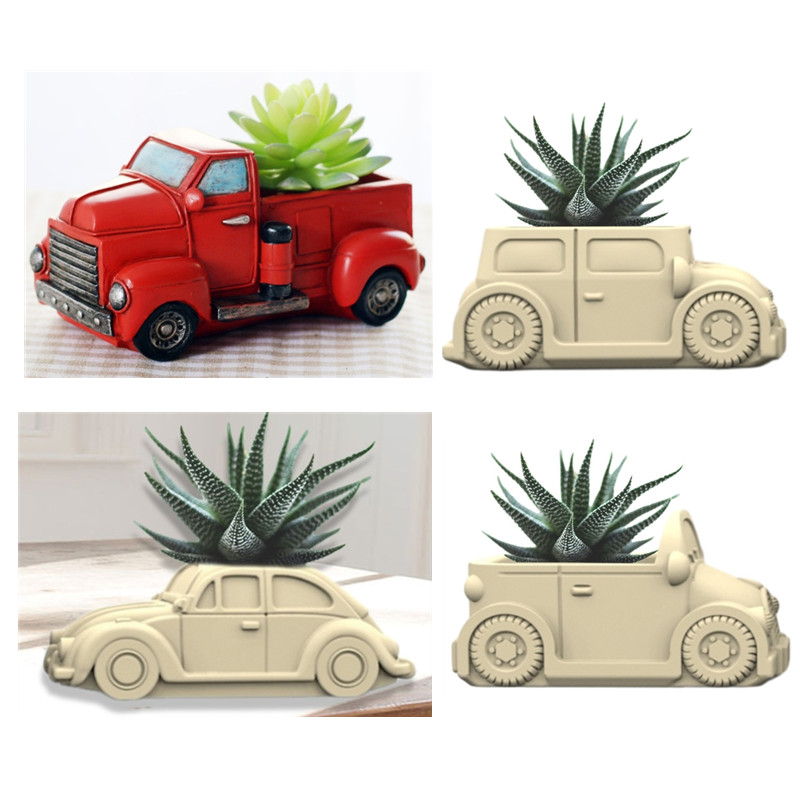 3D Printing Vase - 3D Car succulent plant flowerpot resin
