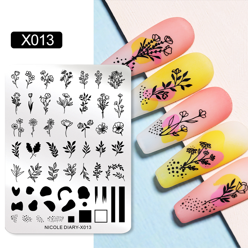 NICOLE DIARY Leaves Flower Nai - 3D Printing Template review and price