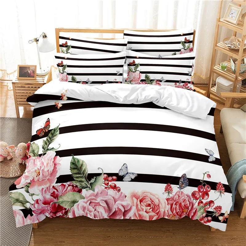 Flowers Bedding Set Duvet Cove - 3D Printing Drawing review and price