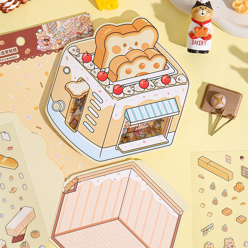 Cream Bear PET Diorama Sticker - 3D Printing Construction review and price