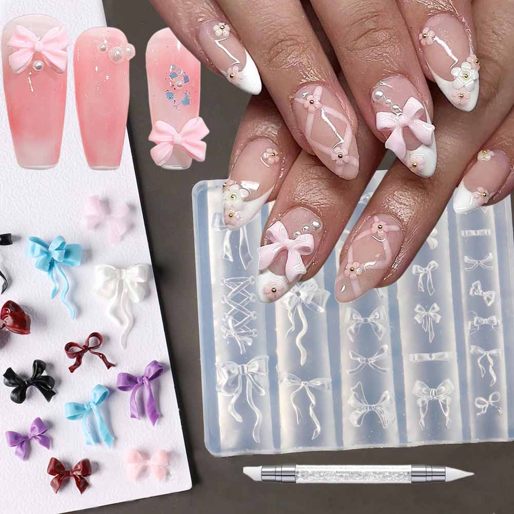 1Pcs 3D Bowknot Silicone Nail  - 3D Printing Template review and price