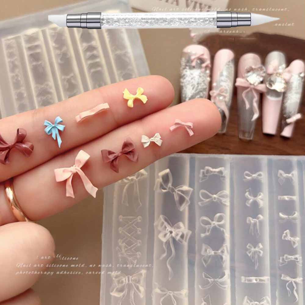 1Pcs 3D Bowknot Silicone Nail  - 3D Printing Template review and price