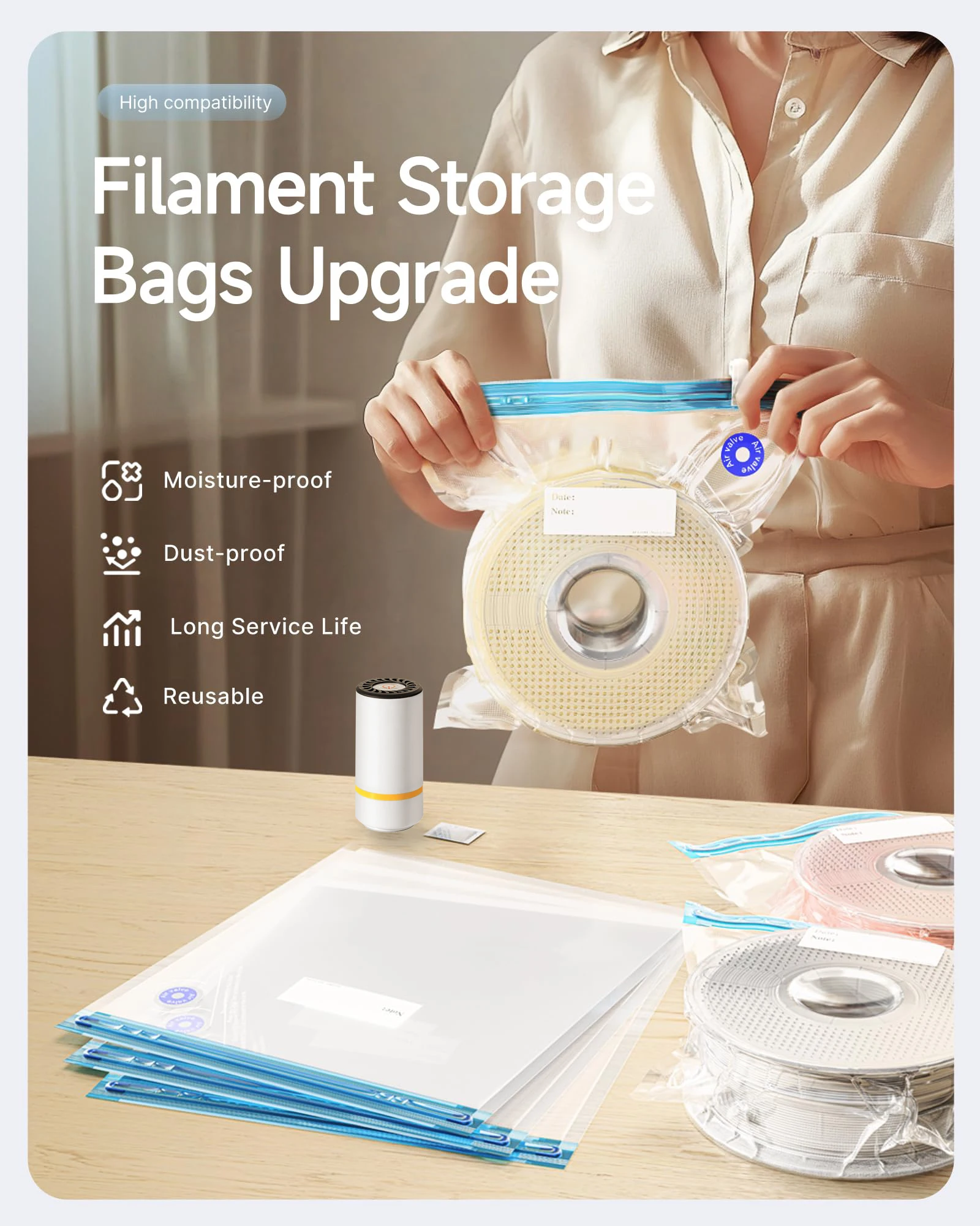 3D Printer Filament Vacuum Bag - Petg Filament review and price