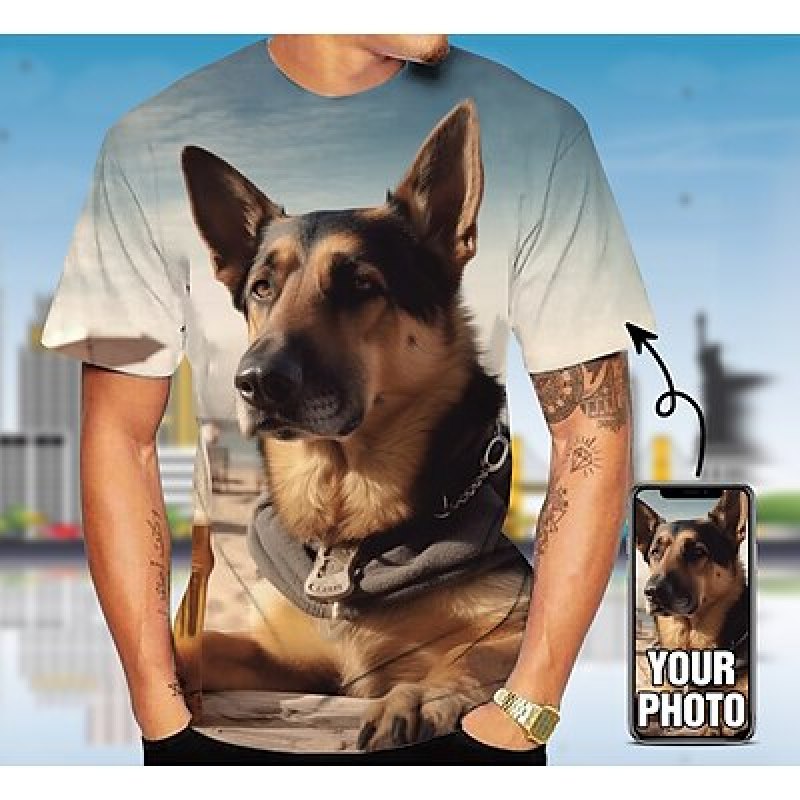Custom Pet T Shirt for Men Des - 3D Printing Drawing review and price