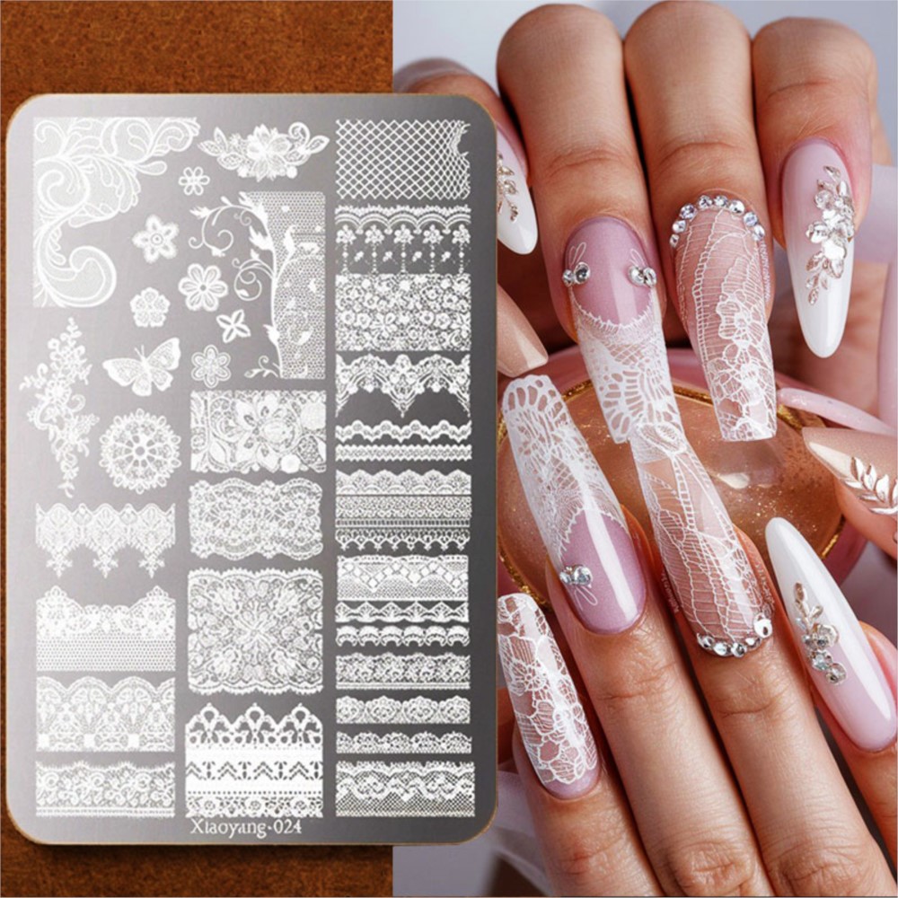 9*15cm 3D Lace Butterfly Nail  - 3D Printing Template review and price
